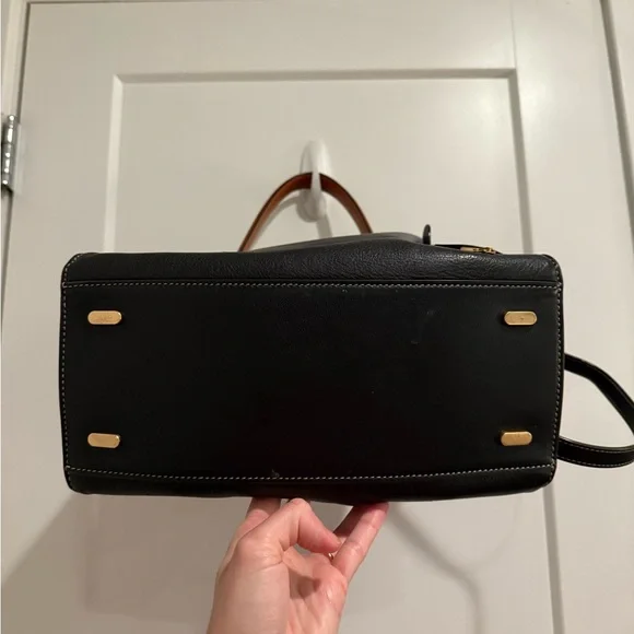 Tory Burch Lee Radziwill Black and Brown Shoulder Bag - Picture 9 of 14